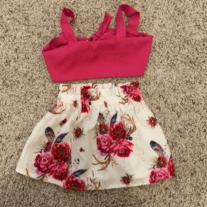 Crop top and Skirt